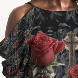 ICJUK Open Shoulder A-Line Dress Scarlet Serenade Revolt